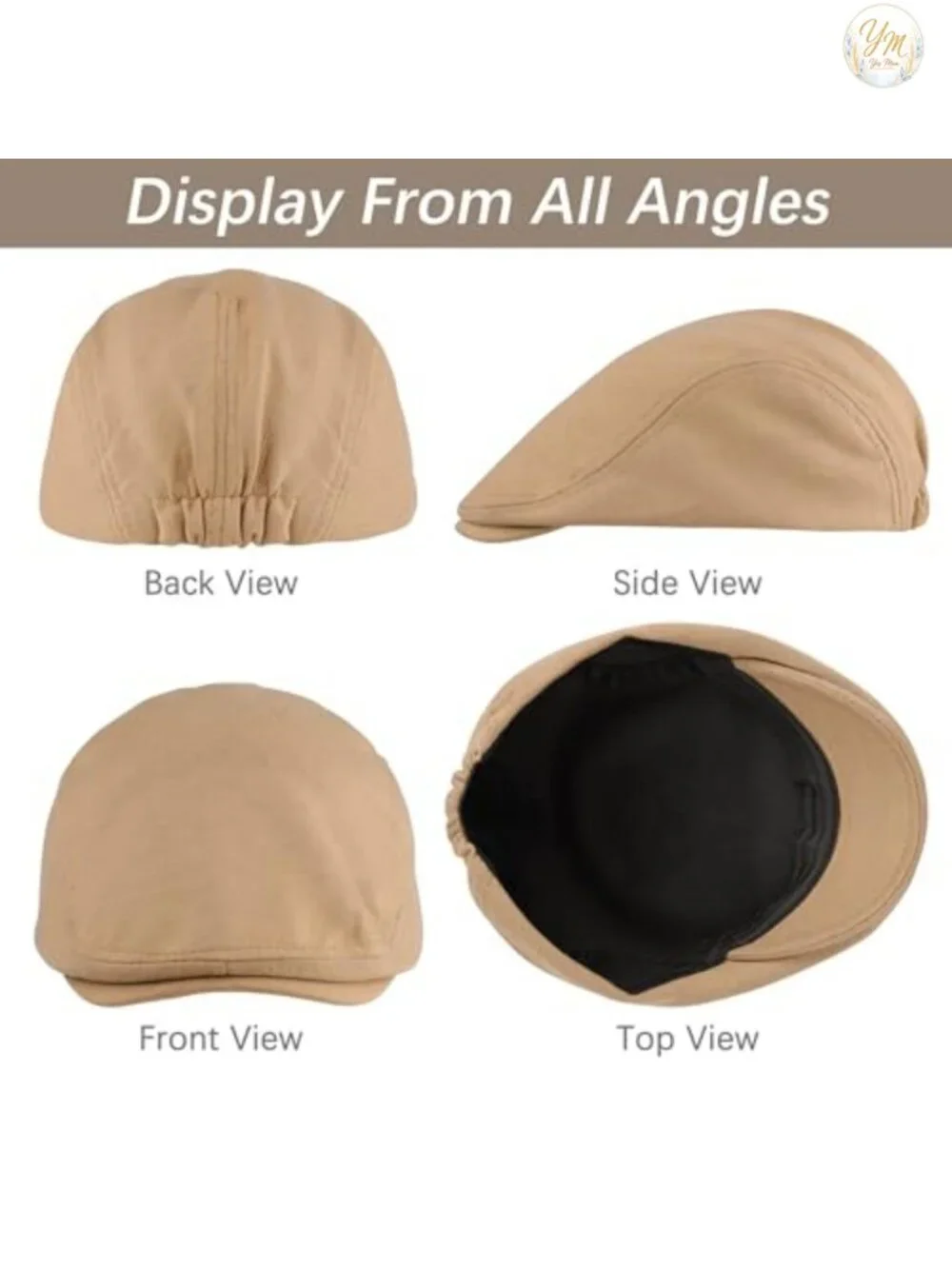4 Pack Newsboy Cap Men Stretch Fit Cotton Cabbie Hat Breathable Outdoor